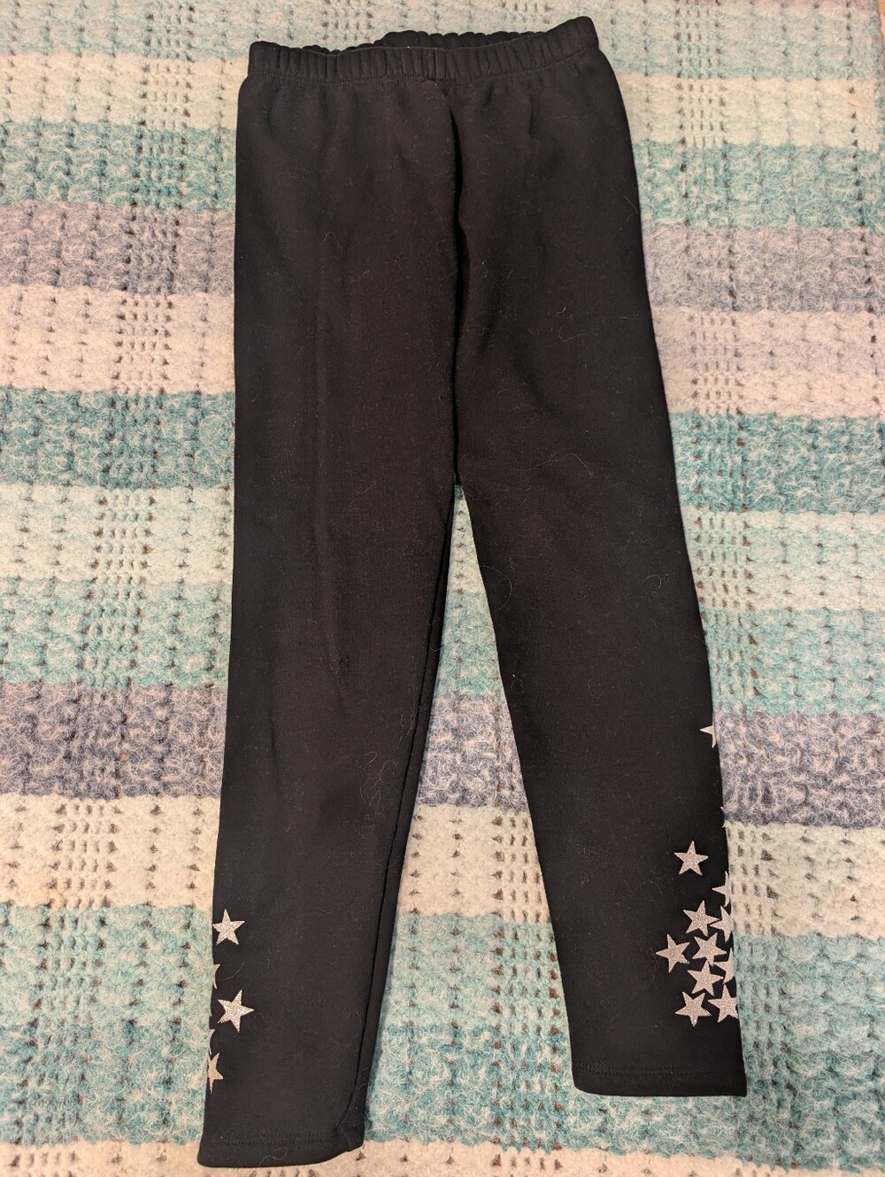 Gap Girls Black And Star Print Sweatpants Size Medium